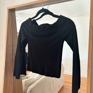 Black off the shoulder, princess Polly sweater shirt